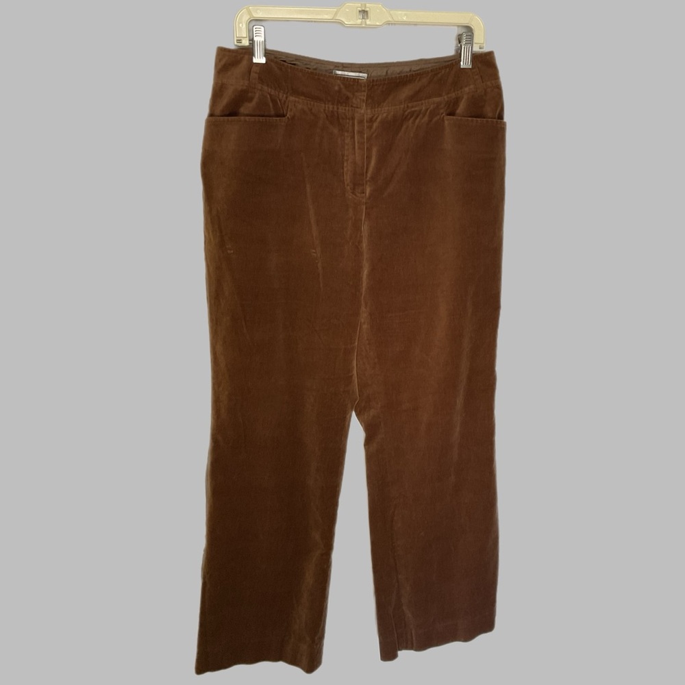 Talbots Collection 12 Brown Velour Dress Pants Stretch 98% Cotton Office Career